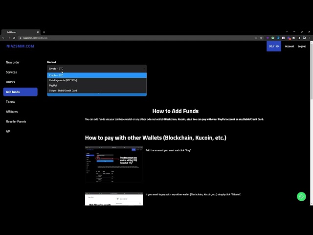 How To Add Funds Using Coinbase Commerce in 30 seconds! (NiazSMM Tutorials)