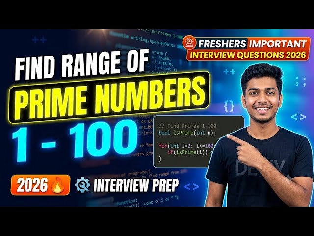 Easy method to find the range of prime numbers in java #freshers #interviewtips 