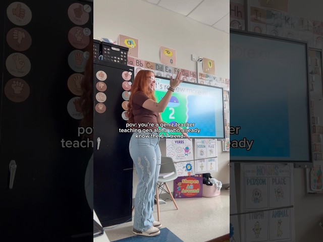 when your kindergarteners teach you the 6-7 trend 🤏🏼🤪 #kindergarten #teacherlife #teacher #67