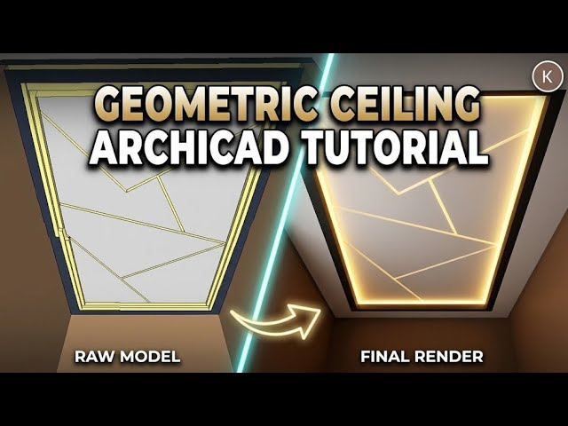 How to Model a Modern Geometric Ceiling in Archicad. (Step-by-step)
