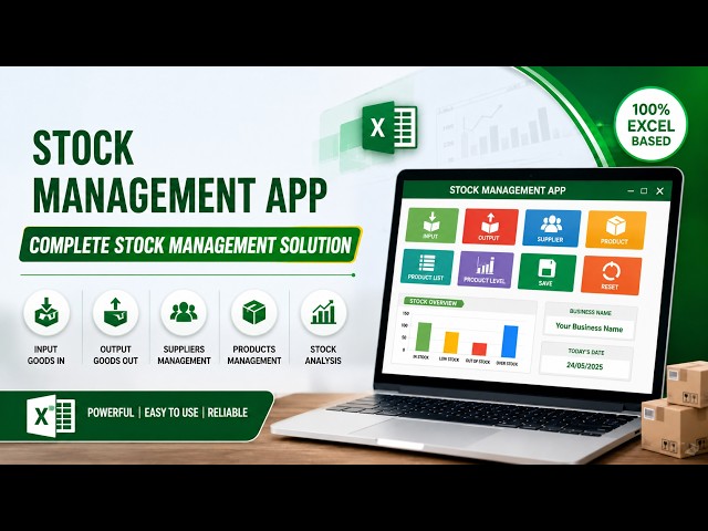 Excel Stock Management System with VBA | Complete Inventory App