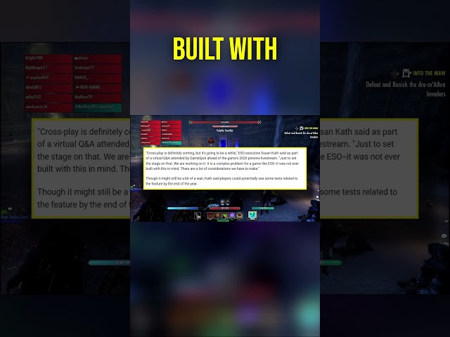 ESO Crossplay Testing Confirmed! #shorts