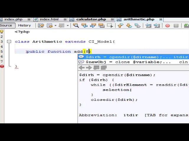 Sample excercises in CodeIgniter