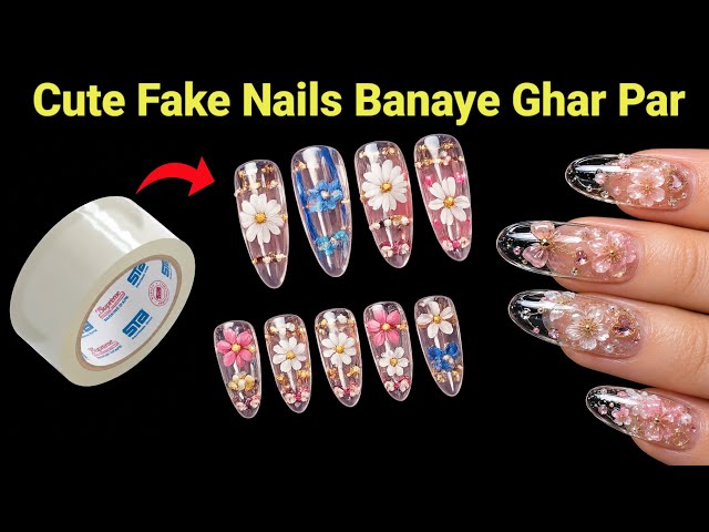DIY - HOW TO MAKE FAKE NAILS/how to make nail extensions at home/homemade fake nails/Diy Fake Nails 
