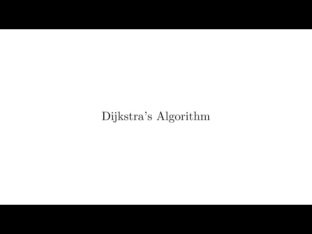 Dijkstra's algorithm