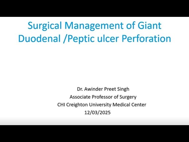 Surgical Management of Giant Duodenal / Peptic Ulcer Perforation