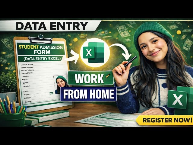 Excel Data Entry Form Tutorial | Students Admission Form Design in Excel Beginner Guide 