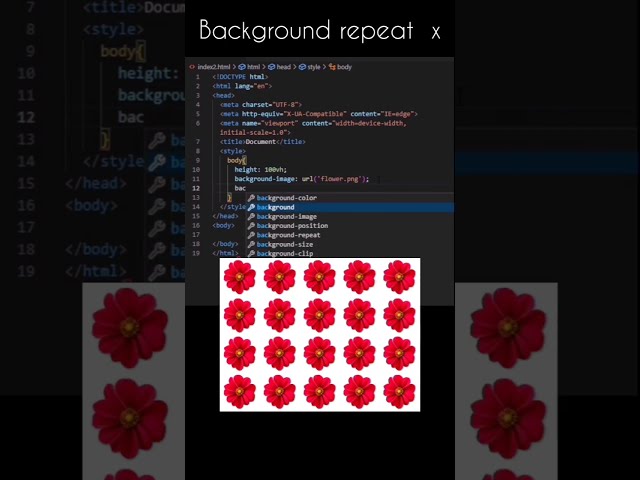 Background Image Repeat | HTML | CSS #shorts