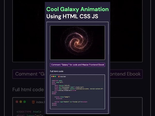 Cool Galaxy Animation Using HTML CSS JS #views #like #subscribe #viral #trending #youtubeshorts