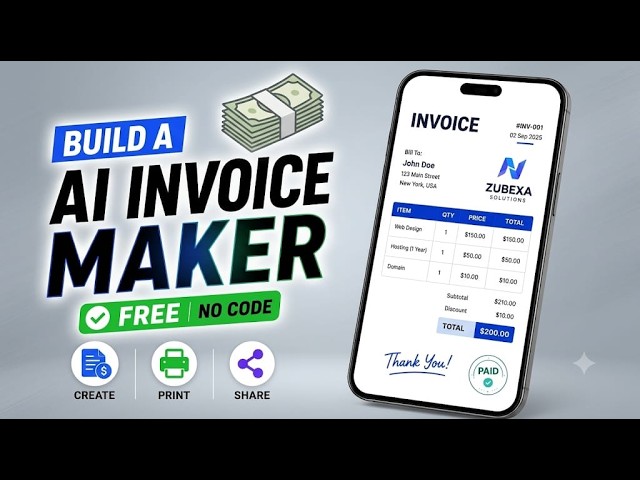 Build a FREE AI Invoice Maker App | No Coding Required