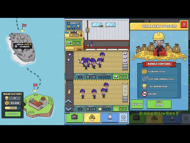 Idle Worker Tycoon 2D Clicker Game Unity 2022 Game Source Code Download Now @CodeBuySell