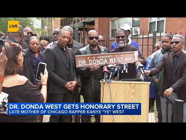 Honorary street renaming for Professor Donda West, Ye's mother, in Chicago