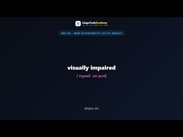 🚀 Day 68 - Web Accessibility (a11y) Basics | English for Frontend Developers