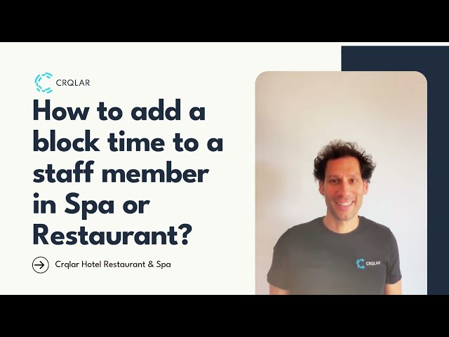 Crqlar Tutorial: Urlaub für Mitarbeiter eintragen | Add a Block Time (Holiday) for Staff