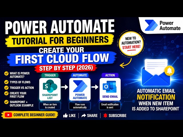 The First Flow You Need to Build in Power Automate | Create First Cloud Flow
