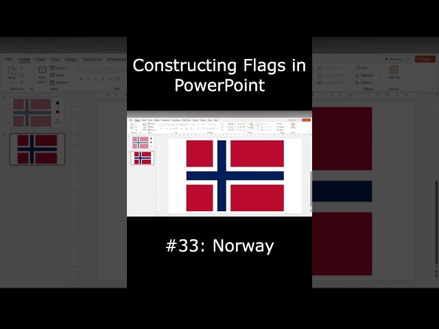 Constructing Flags in PowerPoint: Norway #flags #norway