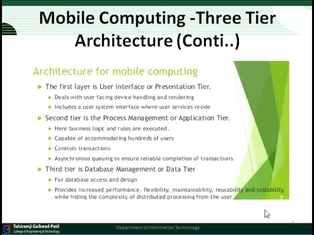 Mobile Computing  Three Tier Architecture