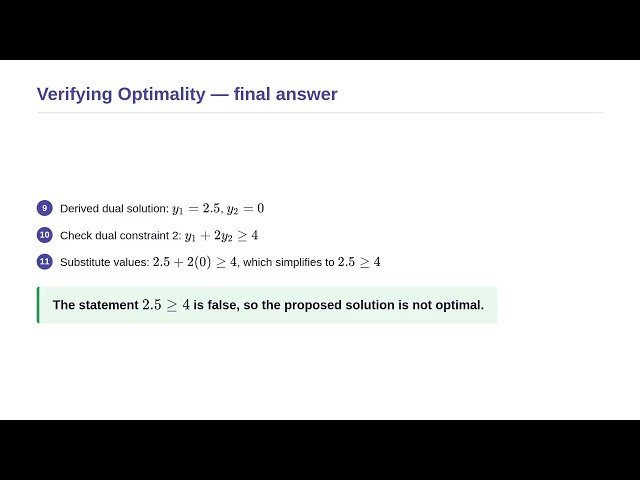 Linear Programming and Applications - Complementary Slackness