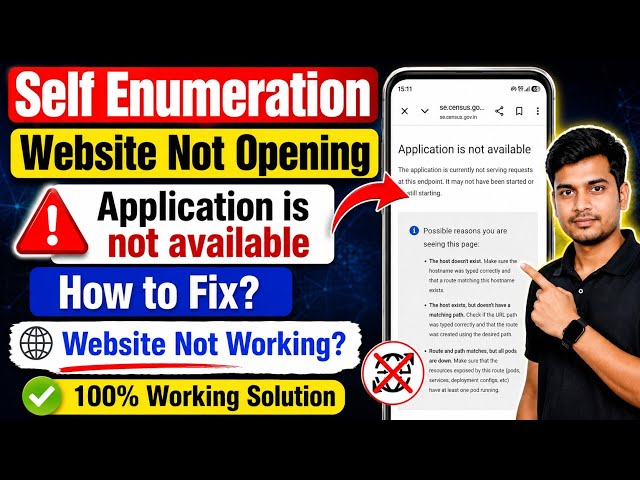 Self Enumeration Website Not Opening Problem Application is not available | Census Website Problem