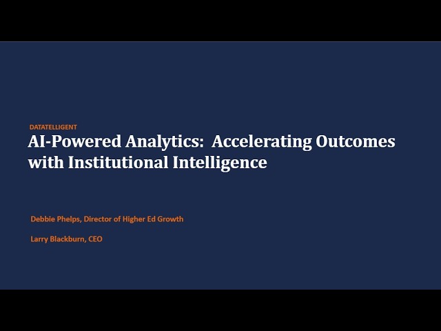 AI Powered Analytics  Accelerating Outcomes with Institutional Intelligence