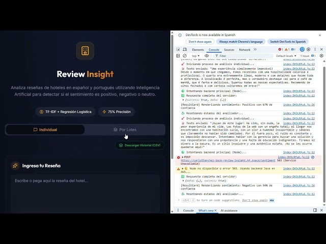 Review Insight — Bilingual Sentiment Analysis Platform Hackathon Demo
