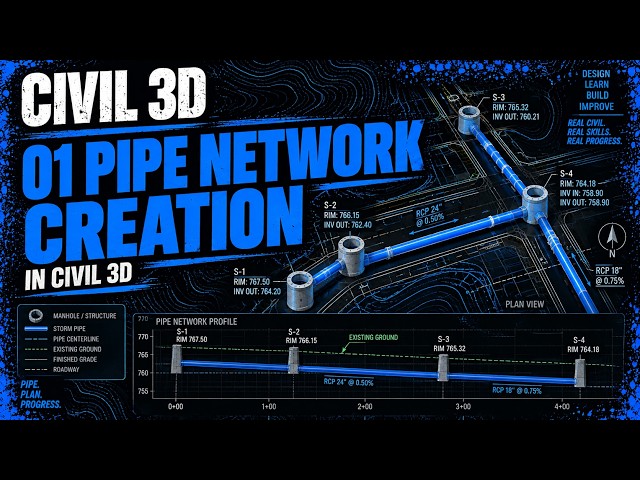 01 Pipe Network Creation in Civil 3D
