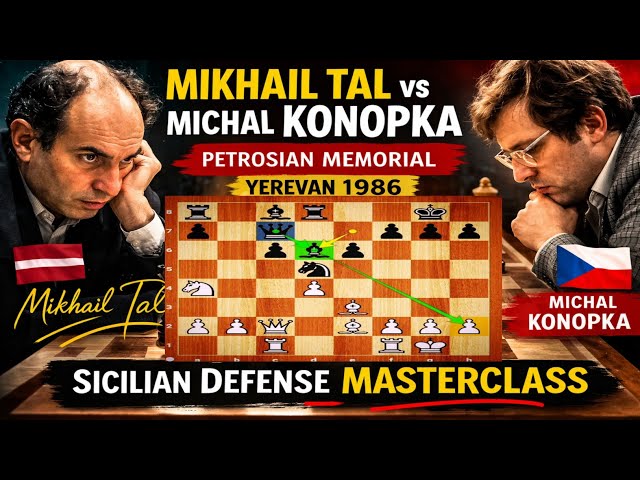 Mikhail Tal vs Michal Konopka || Legendary Tactical play by Mikhail Tal || Petrosian Memorial 1986