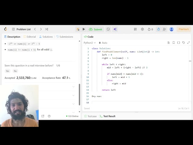 LeetCode 162: Find Peak Element Using Binary Search | Python Explained