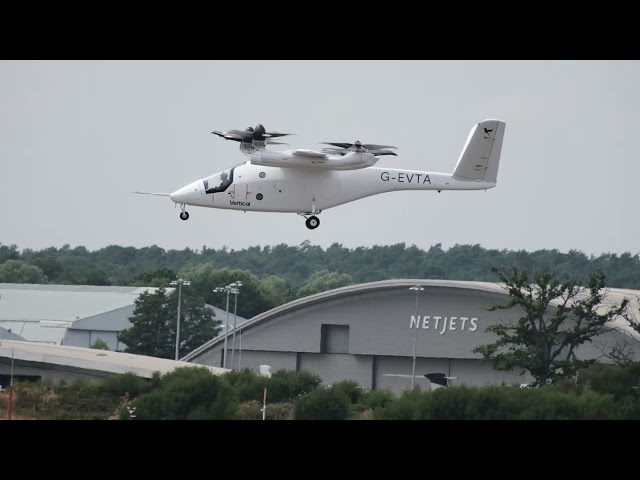 Farnborough Air Show 2026: Vertical Aerospace G-EVTA EVTOL, take-off, hover, landing