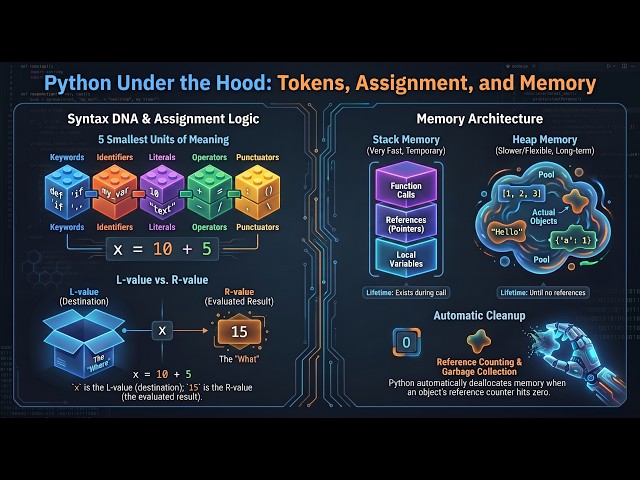 Inside Python: Memory Management, Core Syntax & Fundamentals Explained! 🐍💻
