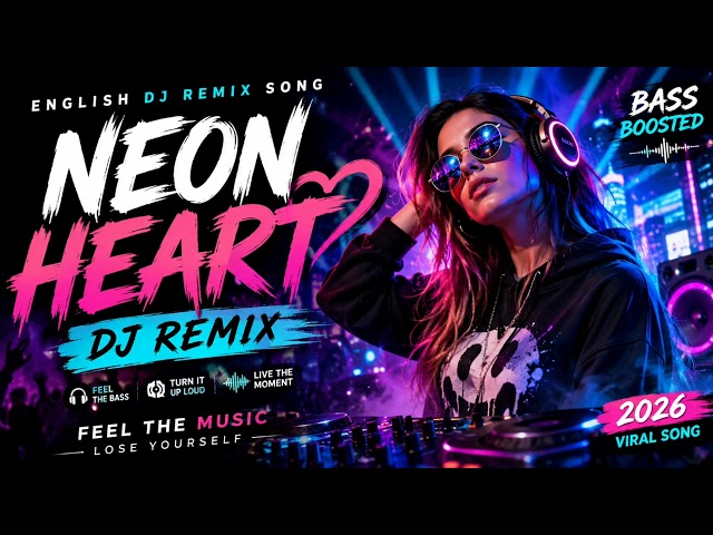 Neon Heart 🔥 English DJ Remix Song 2026 | Bass Boosted Party Mix