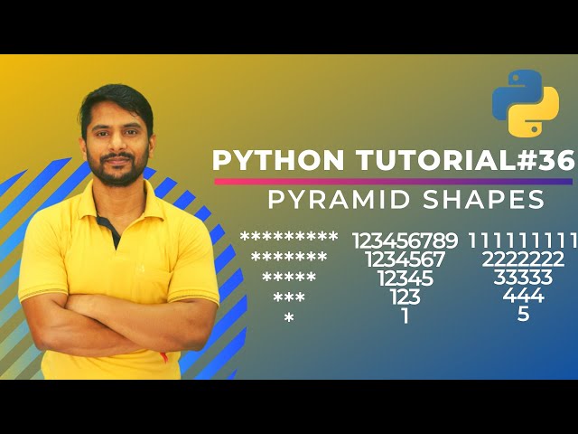 Python Pattern Programs - Printing Stars '*' in Opposite Pyramid Shape - In Hindi