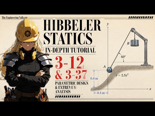 Hibbeler Statics: Parametric Design & Extremum Analysis: (Problem 3-12 & 3-37) Explained