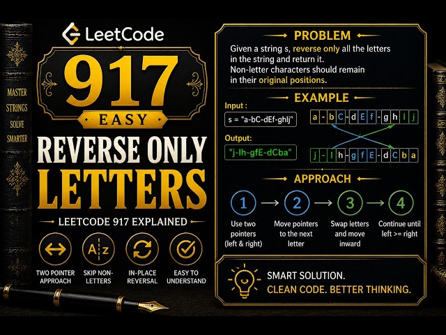 LeetCode 917 - Reverse Only Letters Explained in C++ | Two Pointer Approach