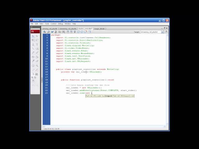Flash Video Selectable Playlist using XML - Streaming or Progressive, learn flash