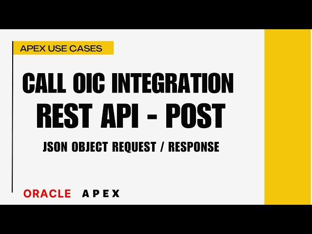 Oracle Integration + Oracle APEX | Call OIC POST REST API Send JSON & Show Response in Form
