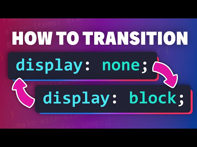 Transition to and from display: none