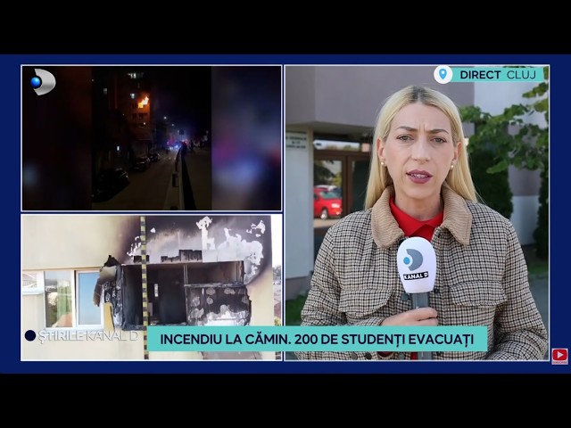 Stirile Kanal D - Incendiu la camin, 200 de studenti evacuati | Editie de pranz