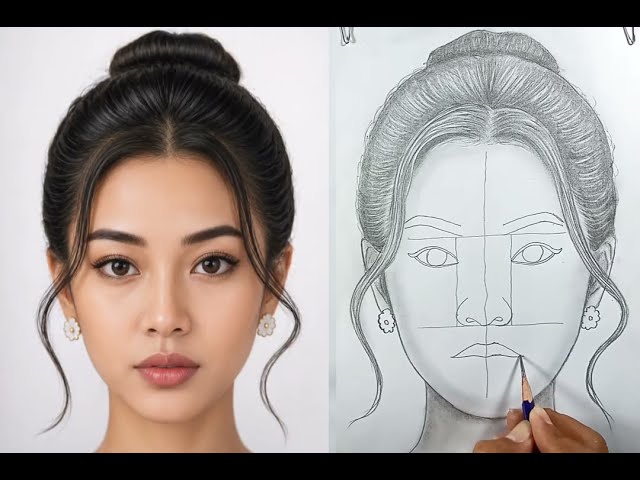 How to draw a human face easily
