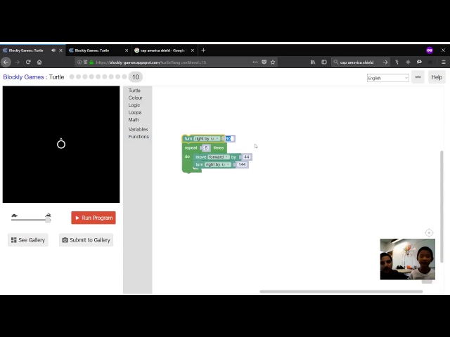 Learning coding with Blockly