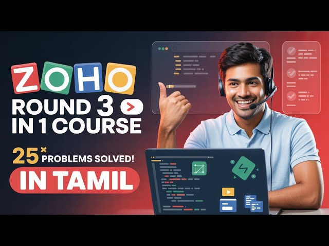 Zoho Round 3 Coding Questions in 1 Course (தமிழில்) | Java Tutorial| #zohorecruitment #zohotutorial