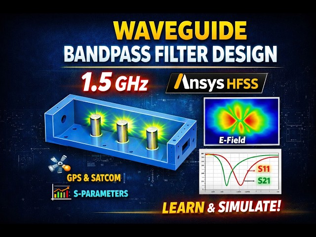 Bandpass Filter Design & Simulation in Ansys HFSS | 1.5GHz Waveguide Filter | Step by Step Tutorial