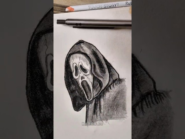 How to draw Ghostface #shorts #art #tutorial #trending #drawing #ghostface