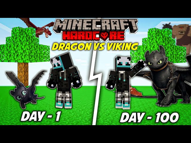 I Survive 100 Days in *DRAGON vs VIKINGS* in Hardcore Minecraft (HINDI) ........