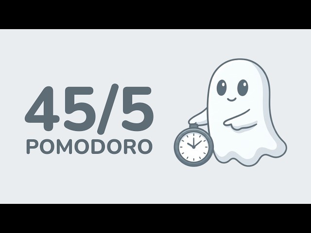 45/5 Pomodoro Timer with White Noise 🤍 | 1.5 Hour Focus for Deep Work 👻