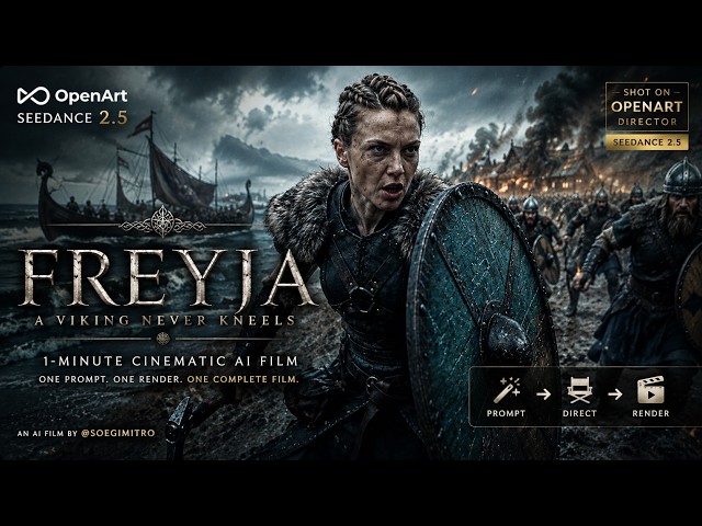 FREYJA ⚔️ | 1-Minute Viking AI Film — One Prompt, One Render | OpenArt Seedance 2.5