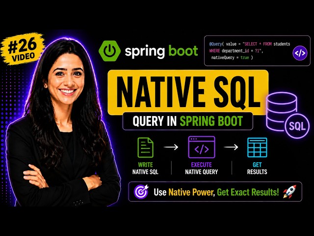 Spring Boot Tutorial #26 | Native SQL Query in Spring Data JPA | @Query(nativeQuery = true)