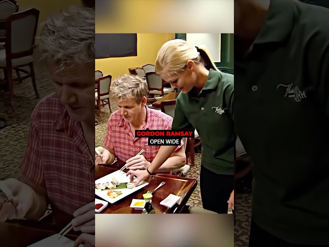 Gordon Ramsay Makes A Waitress Eat MASSIVE Sushi 😱