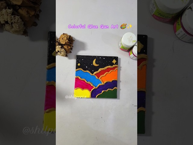 Easy Art Technique with a Glue Gun! 🎨✨#painting #artideas #paintingideas#artscraft#art  #viralshort