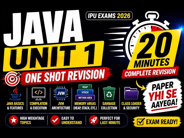 Java Unit 1 One Shot Revision🔥| Java Unit 1 in 20 Minutes ⏱️